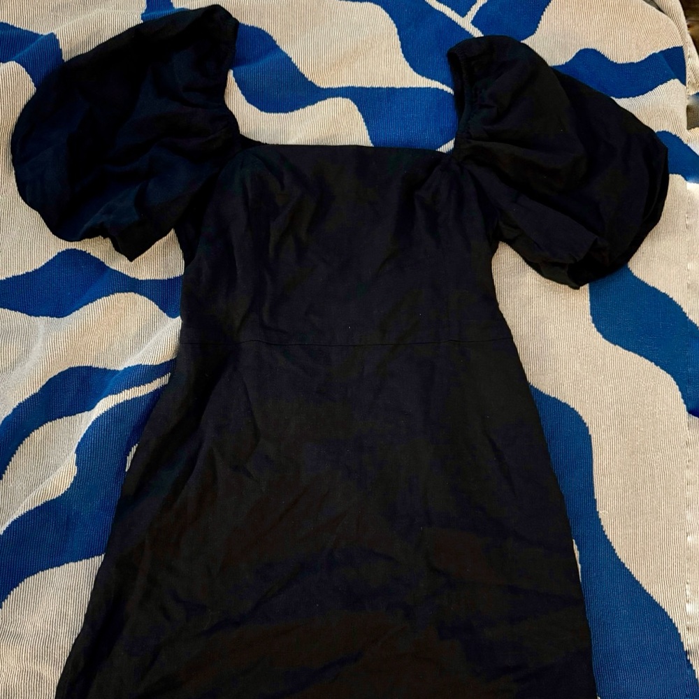 A&F puff sleeve black mini dress
